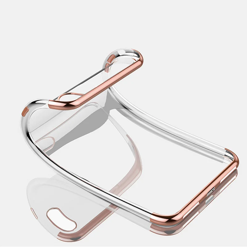 Plating tpu Transparent phone Case for iPhone For Huawei For Samsung for Xiaomi For Vivo for Opp0 protective Cover