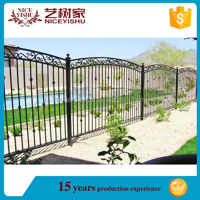 Yishujia Factory Boundary Wall Grill Design Prefab Forged Iron Fence Panels Panel Yishujia Factory Boundary Wall Grill Design Prefab Forged Iron Fence Panels Panel