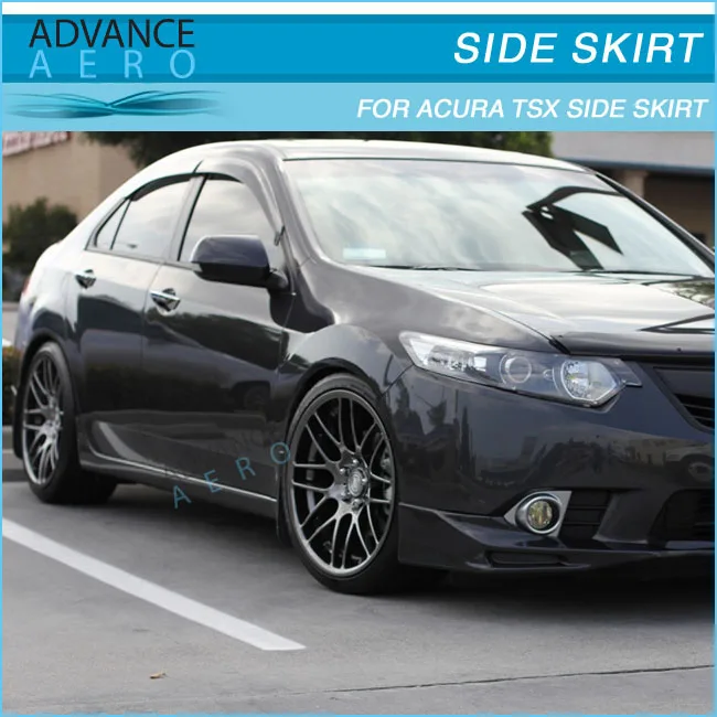 For Acura Tsx Poly Urethane Side Skirt Bodykit Black Jdm 2009 2010 2011 ...