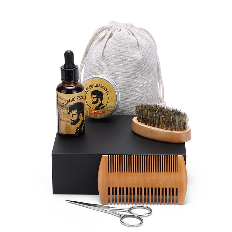 

Men's 100% Boar Bristle Beard Brush and Comb, Beard Care Comb Kit Grooming Kit