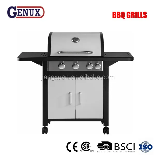Commercial 3 main burners with side burner outdoor vertical gas grill