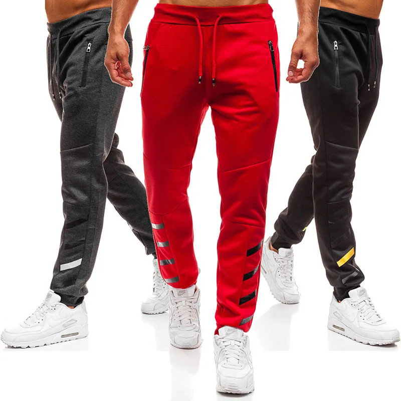 Wholesale Zipper Elastic Stripes Jogger Sports Track Pants For Men