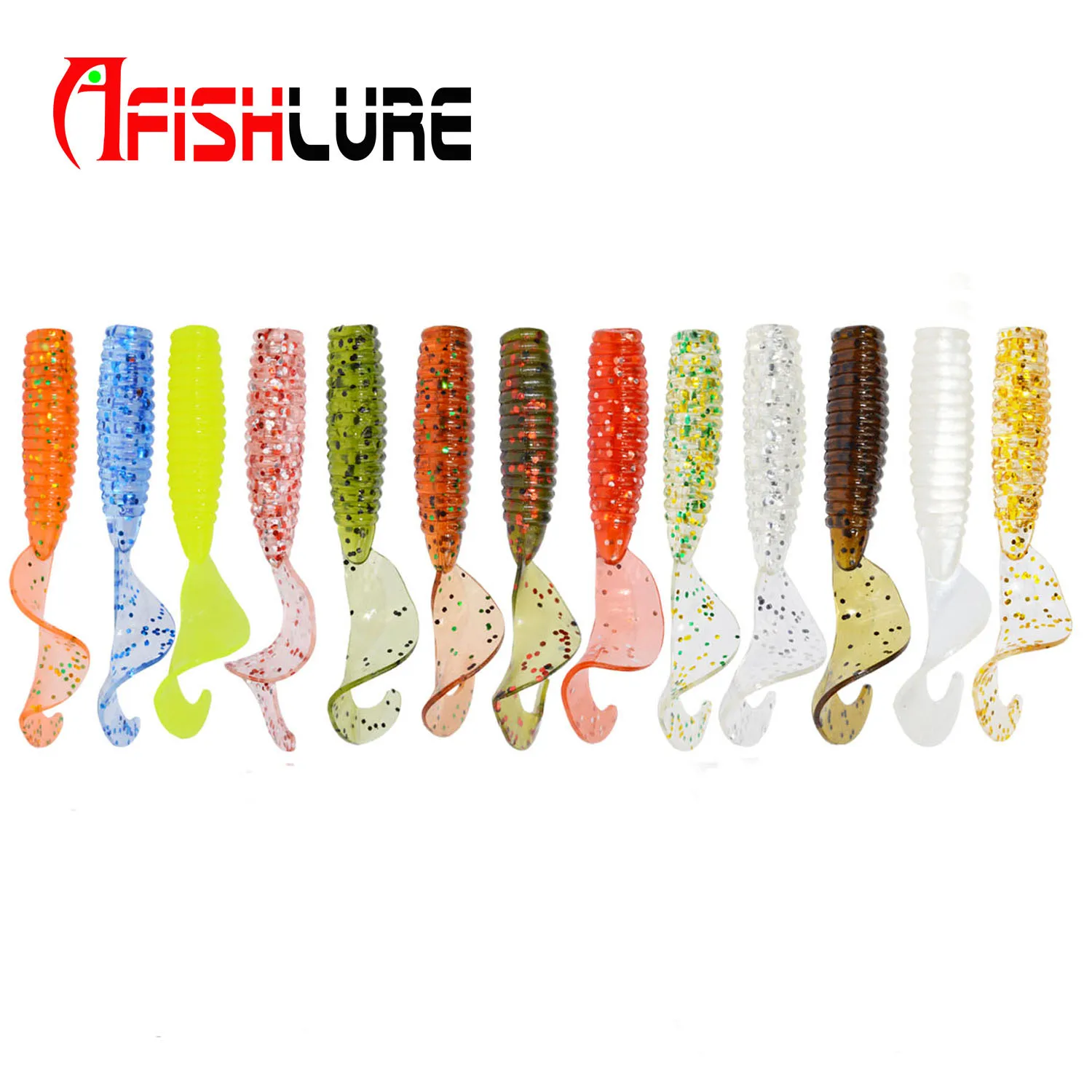 

Spot Stock Small Curly Tail Soft Lure 1.2g 45mm 12pcs/bag Lure Fishing, Multiple color choice