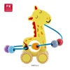 Educational toy children push along animal racing wooden bead maze for kids 1+