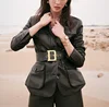New Design Spring Slim Fit Lambskin Jacket Ladies Fashion Metal Snaps Jacket Black Women Elegant Real Leather Jacket With Belt
