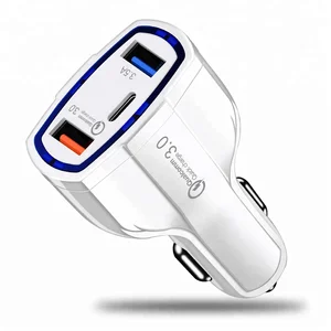 2019 New arrival 3 USB Port Wholesale Fast Charging Portable Type C car charger