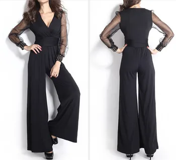 long sleeve embellished jumpsuit