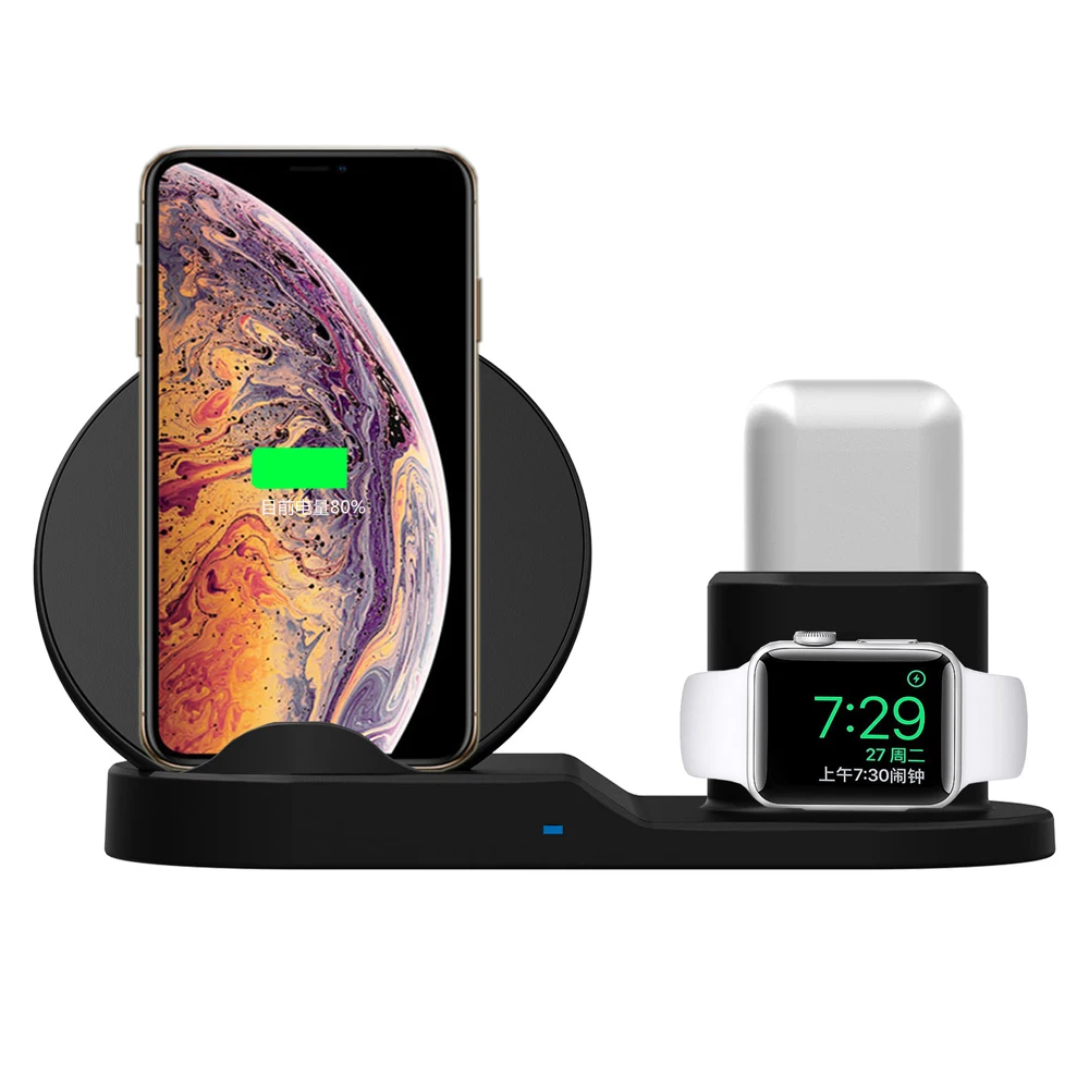 

Wireless cell phone charger for samsung galaxy s10 wireless charger mat for apple watch charger, White/black