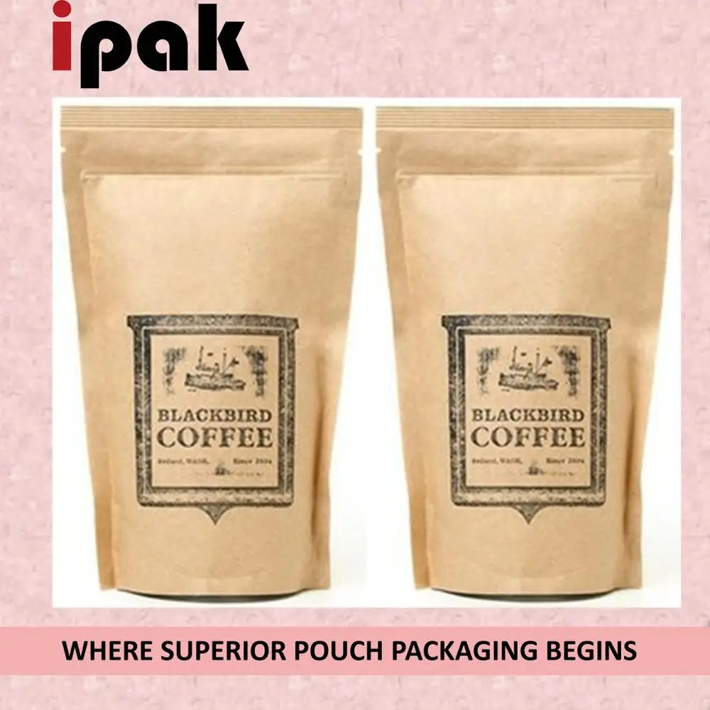 Food grade FDA 250g / 500g matte finished stand up foil coffee bag with valve