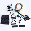 11PC Premium Resistance Bands Set, Workout Bands - with Door Anchor, Handles and Ankle Straps - Stackable Up To 105 lbs