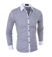 

High Quality Men Slim Shirts Man Casual Long Sleeve Tops Shirt