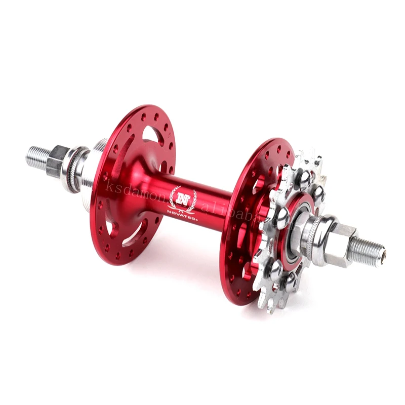 

Novatec D566SBT 32 Holes Fixed Gear Disc Brake Bicycle Aluminum Alloy 16T Bike Rear Hub, Red /silver /white