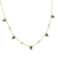 

Bohemia style emerald green cz stone choker charm necklace gold plated gorgeous women fashion jewelry 2018
