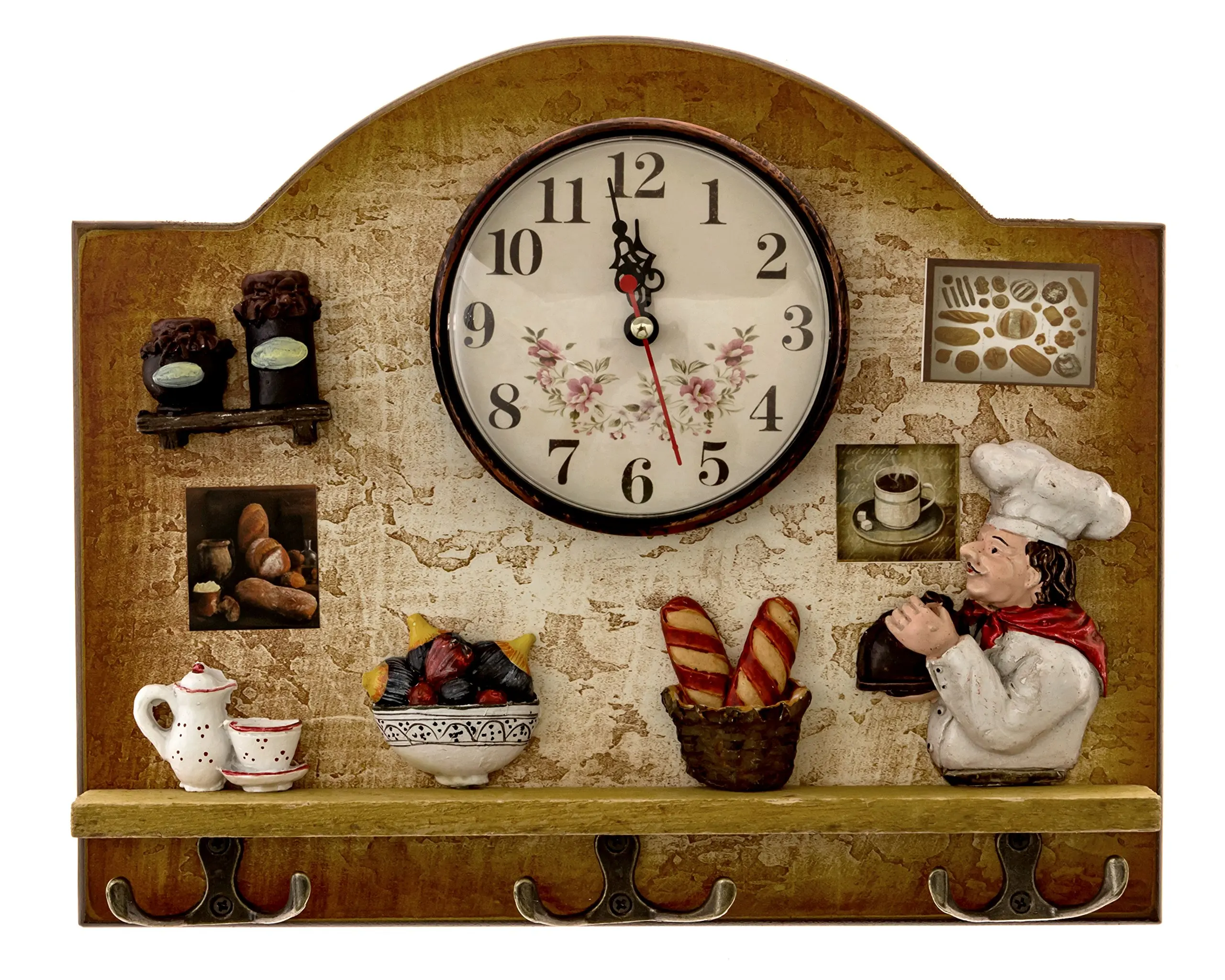 Buy Heartful Home Fat Italian Chef Kitchen Decor Clock With Hooks