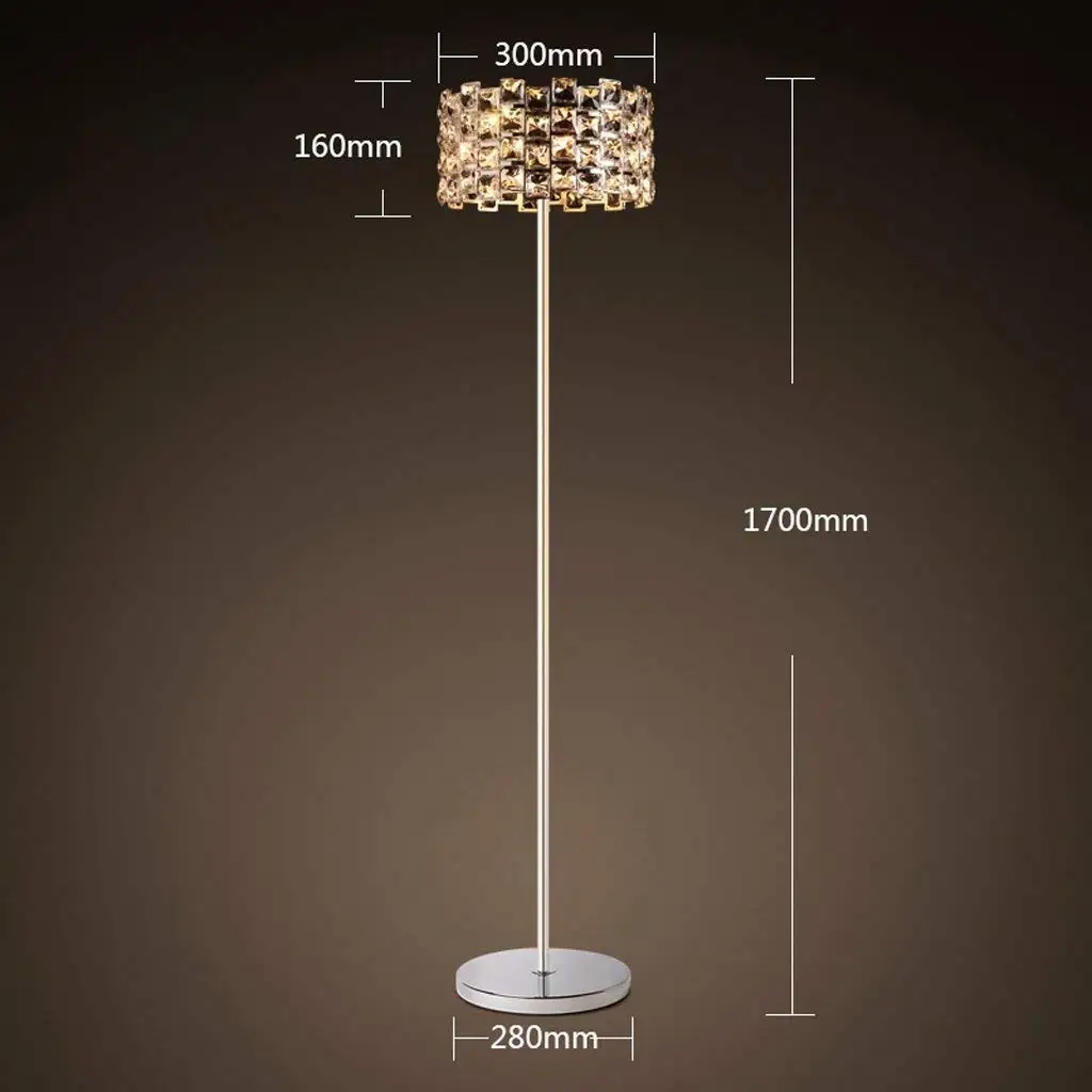 Торшер 19th c. Rococo Iron & Clear Crystal Floor Lamp