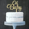 Baby Shower Supplies Party Decorations Oh Baby Cake Topper Mirror Glod/Silver Color Acrylic Cake Topper