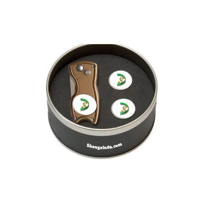 High Quality Luxury Golf Pitchfork Divot Tool With Aluminum Packing Box