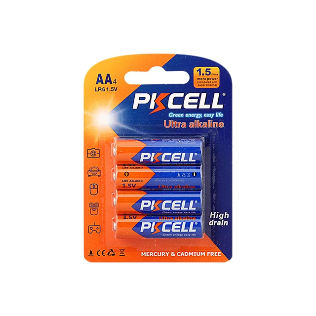 PKCELL high quality  aa size 1.5v lr6 alkaline no.5 battery