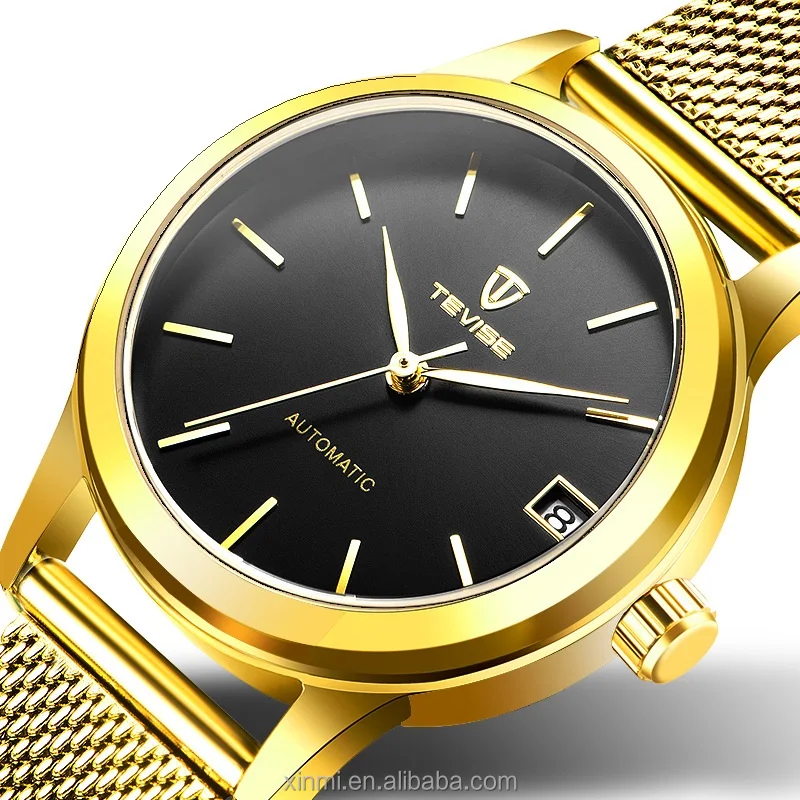 

New Brand Mesh Belt Automatic Mechanical Women's Leisure Gold Watch, Any color are available