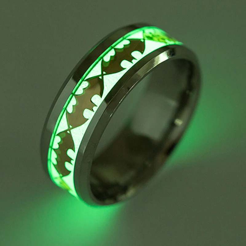 

Hot selling men Titanium steel products bat intelligent luminous smart ring