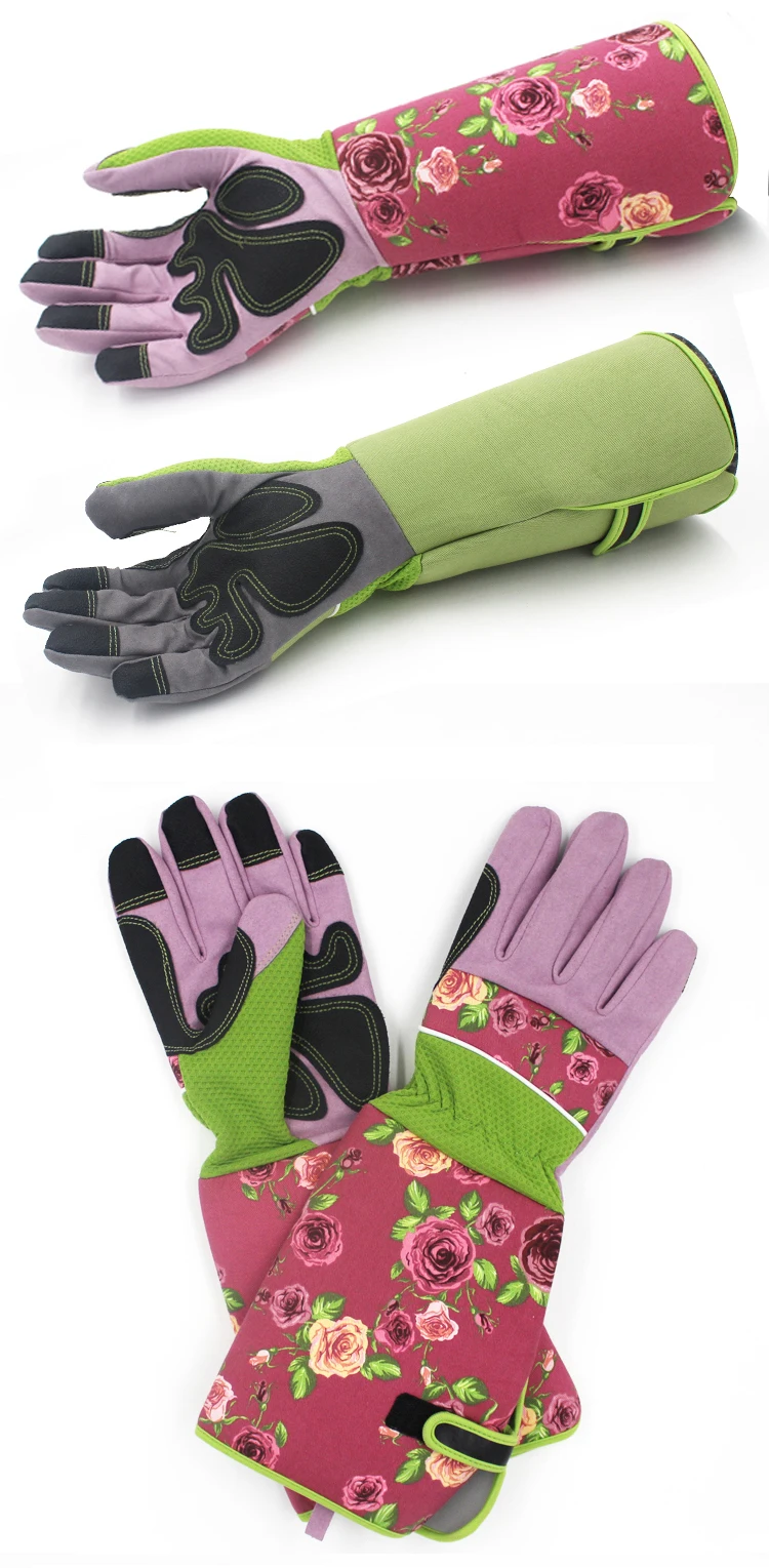 GLOVES IN CREPE PINK WOOL WITH LARGE WHITE FLOWER 464992
