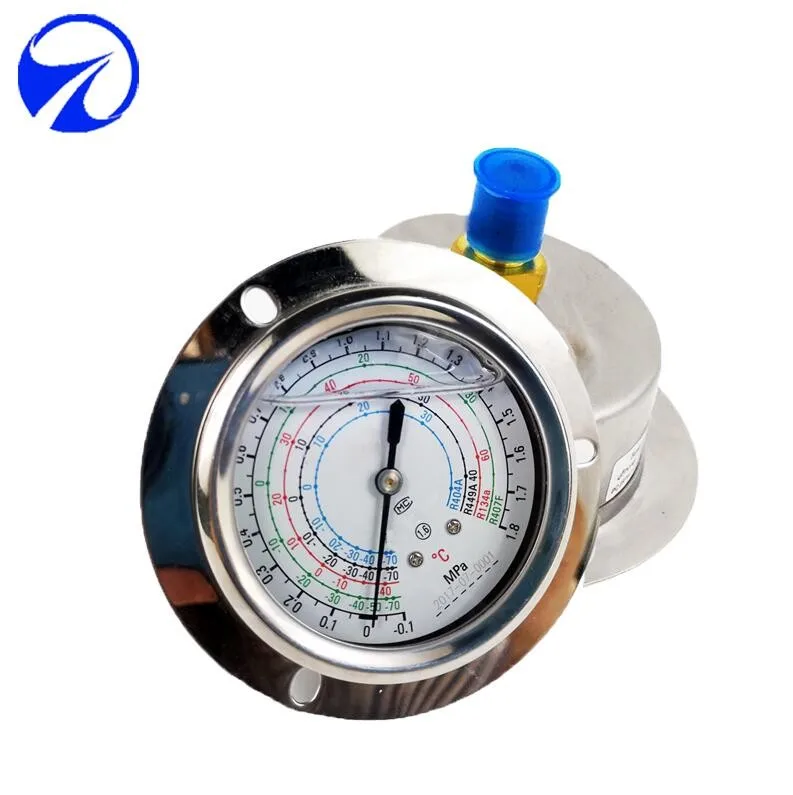 Ynf60d Meter Freon Refrigerant Hydraulic Pressure Gauge With Ss Flange
