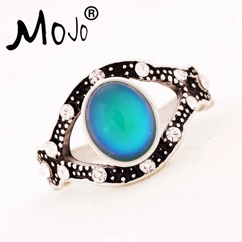 

Mojo High Quality Bohemia Style Best Selling Fashion Oval Shape Change Color Stone Jewelry Finger Mood Ring for Women
