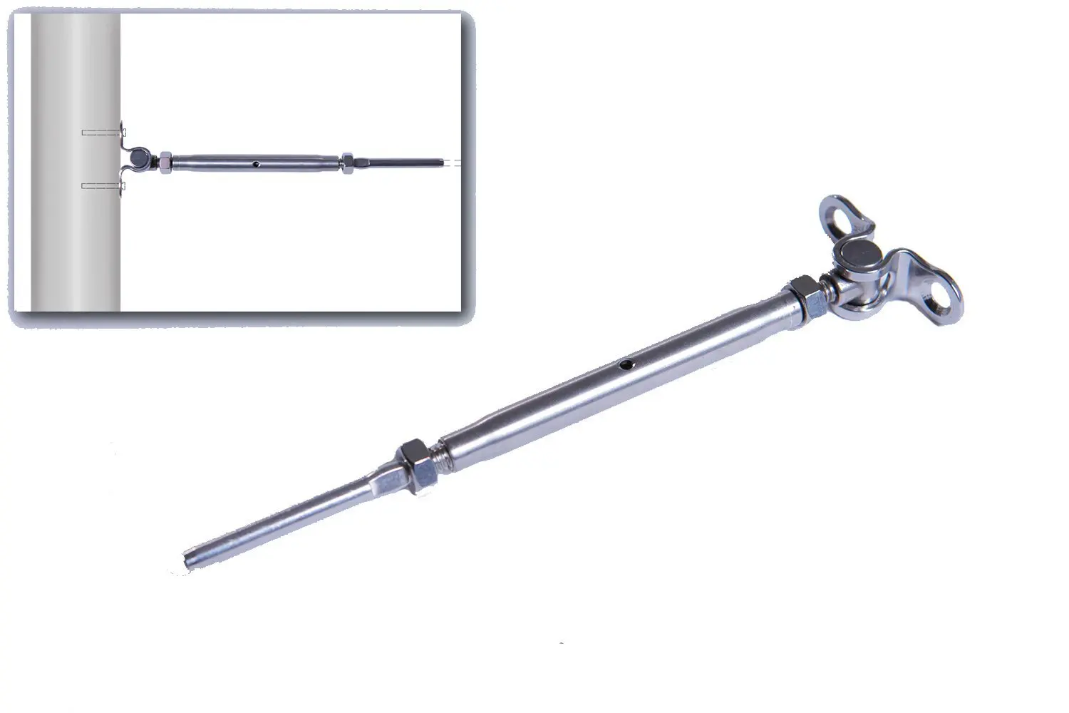 VistaView CableTec Stainless Steel Hand-Crimp Deck Toggle and Stud Turnbuckle Tensioner for 3/16" Cable Railing (Lot of 10)