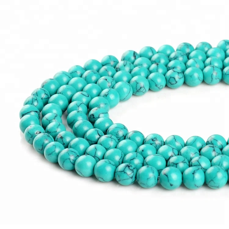 4mm synthetic Green turquoise stone gemstones loose beads