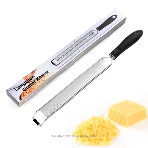 Image of Professional Kitchen Stainless Steel Lemon Zester Grater With Ergonomic Non-Slip Handle