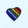Handmade beaded rainbow series heart-shaped pattern sewing clothes patches
