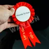 Wholesale bronze printing custom multicolor rosettes of bows celebrate it theme transfer satin ribbon flowers awards crafts
