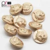 Animal logo engraved sewing design custom metal gold shank button