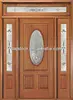 Oval Glass Wooden Door Designs For Home With Side Lite Transom DJ-S9312STHS-2