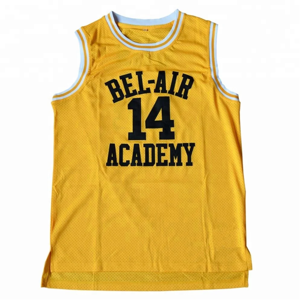 

Will Smith #14 Bel-Air Academy Basketball Jersey Stitched Yellow, N/a