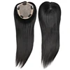 Size 5.5*6 naturalcl black hair pieces crown wig human hair hand tied silk base topper wear