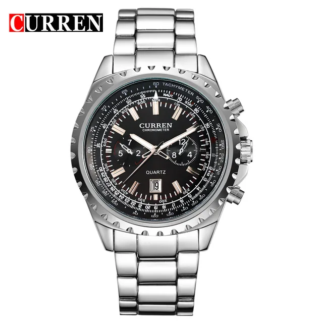 

CURREN 8053 Stainless Steel Back Watch Cheap Wrist Watches Watch, Black;white;silver