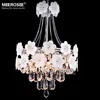 MEEROSEE Flower Crystal Chandelier Hanging Light Fixture Beautiful Design Flora Pendant Lighting for Restaurant MD81726