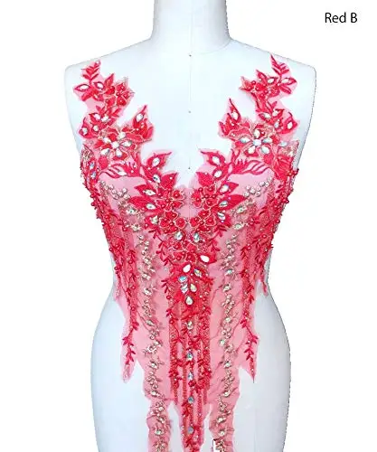 

Blossom 3D Flower Applique, Beaded Sequins Flower LACE Patch Bridal Wedding Dress Embossed Beading Embroidery lace Appliques Mot, Colors