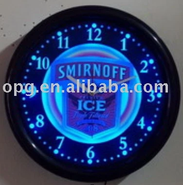 Changement de couleur led horloge murale la publicité point cl1035 ...