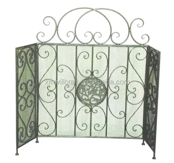 Antique Wrought Iron Folding Fireplace Screen Buy Fireplace