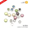 KAIDA eco-friendly colorful brass metal ring cap pearl prong snap button for baby clothing