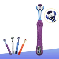 

Pet Grooming Products Three Side Multi-angle Cleaning Pet Toothbrush