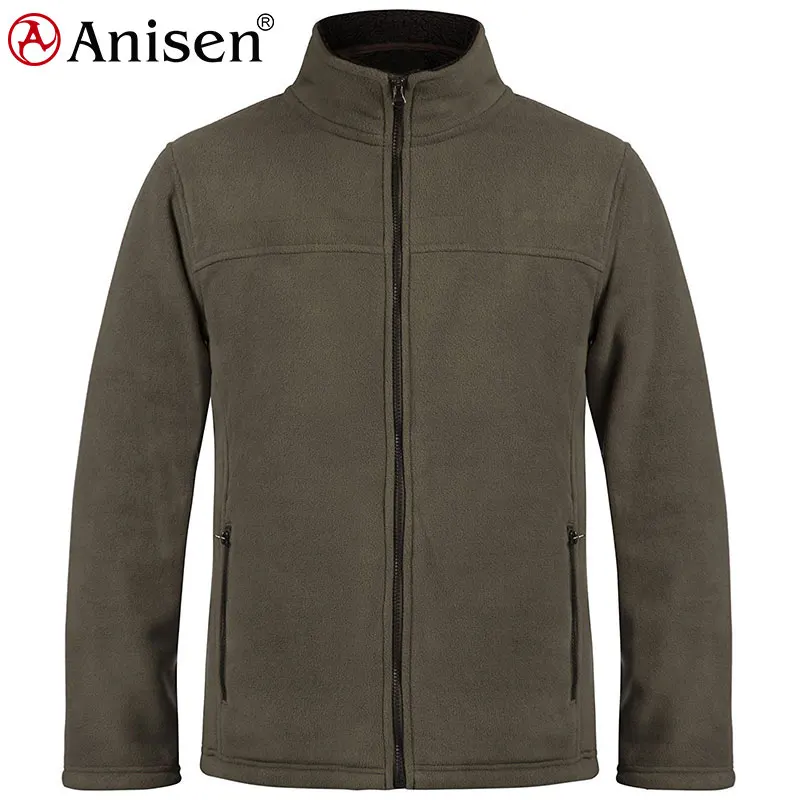 

wholesale winter warm custom coat custom printing sherpa lined zipper men polar fleece jacket, Custom color