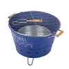 Portable easy assembly char boil BBQ grill round metal galvanized compact charcoal outdoor& indoor barbecue grill