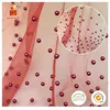 Elegant african french pearls sequin beaded lace fabric, purple pearl-studded embroidery fabric