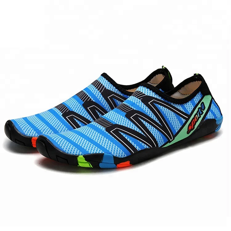 

Wholesale Summer Multi-Color Quick Dry Unisex Outdoor Flexible Beach Aqua Water Sport Rubber Shoes, Map style;radio wave;sea net