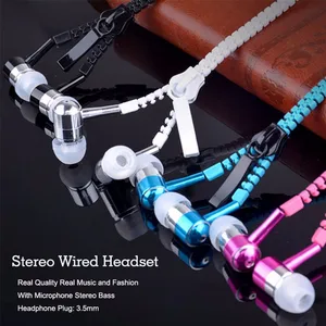 Zipper Ear Earbuds Mic Phones PCs