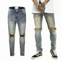 

OEM new style ripped pent style stock dropshipping men biker skinny jeans