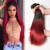 Brazilian Red Ombre Human Straight Hair Weave